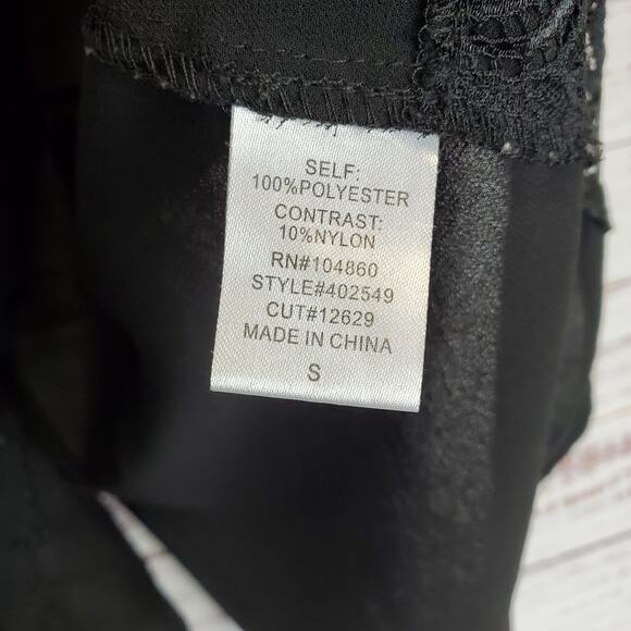 Chloe K Black Fringe Lace Tunic Mini Dress Size S Flowy Whimsygoth Fairygrunge - Picture 12 of 15